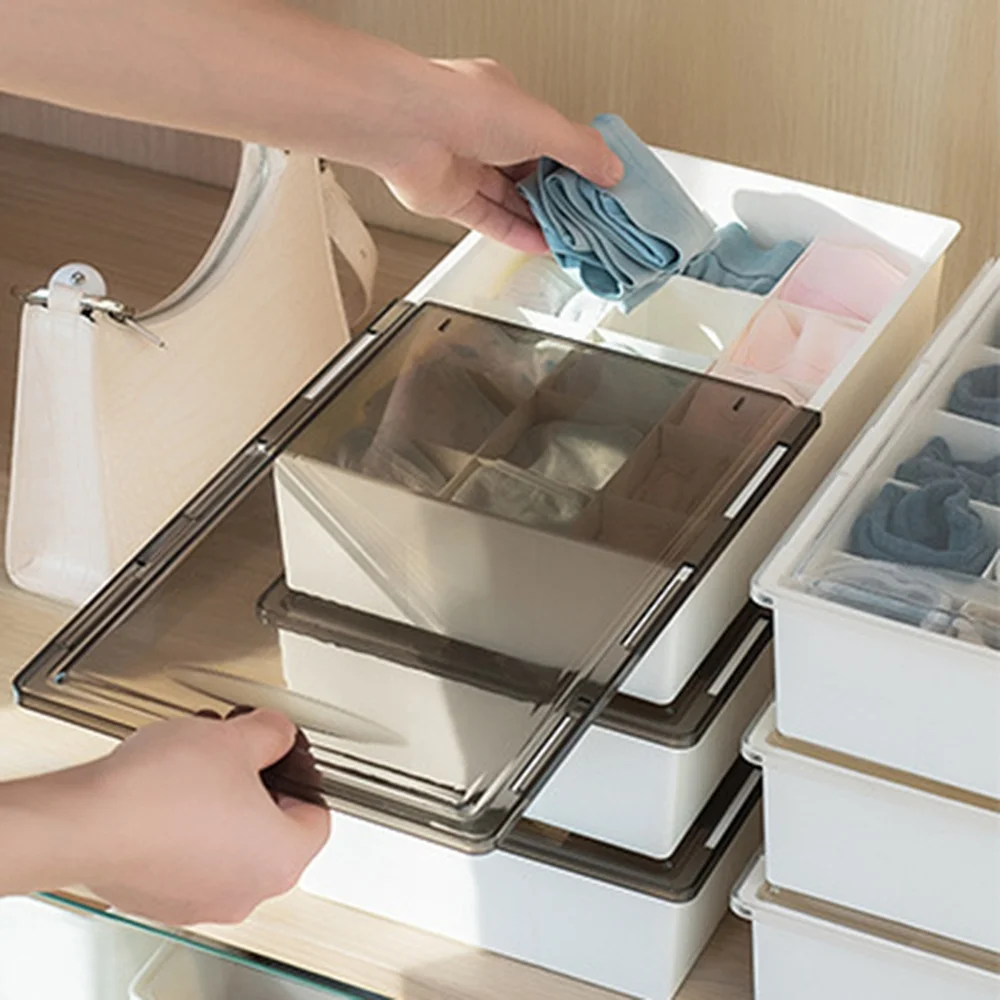 Storage Case Under Desk 15 Cavacity Plastic Wardrobe Stackable Storage Box For Home