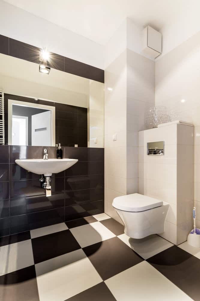 Black and white bathroom tile