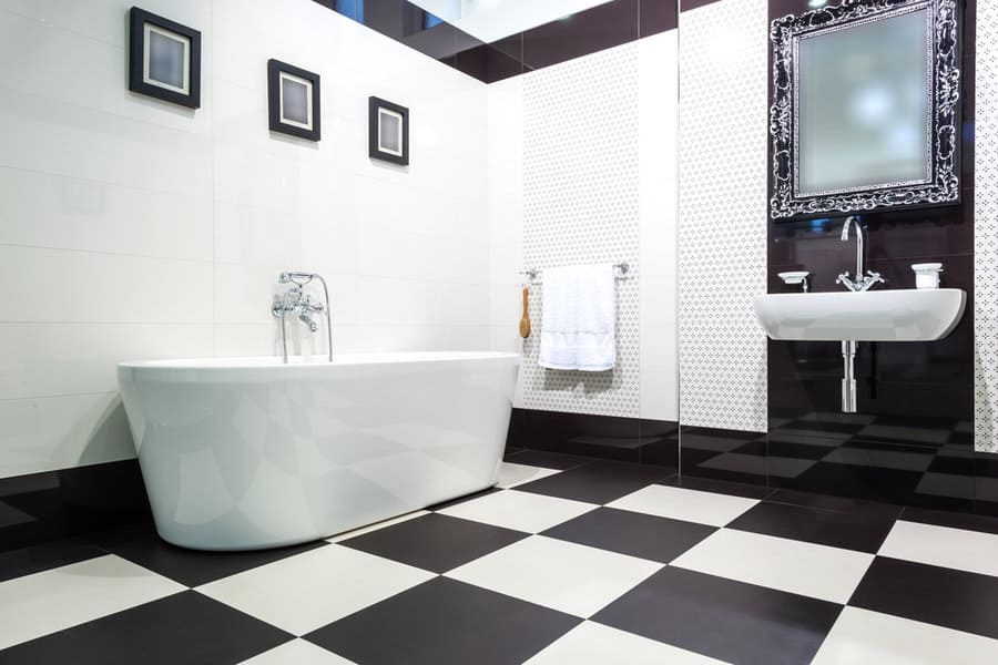 Black and white bathroom tile