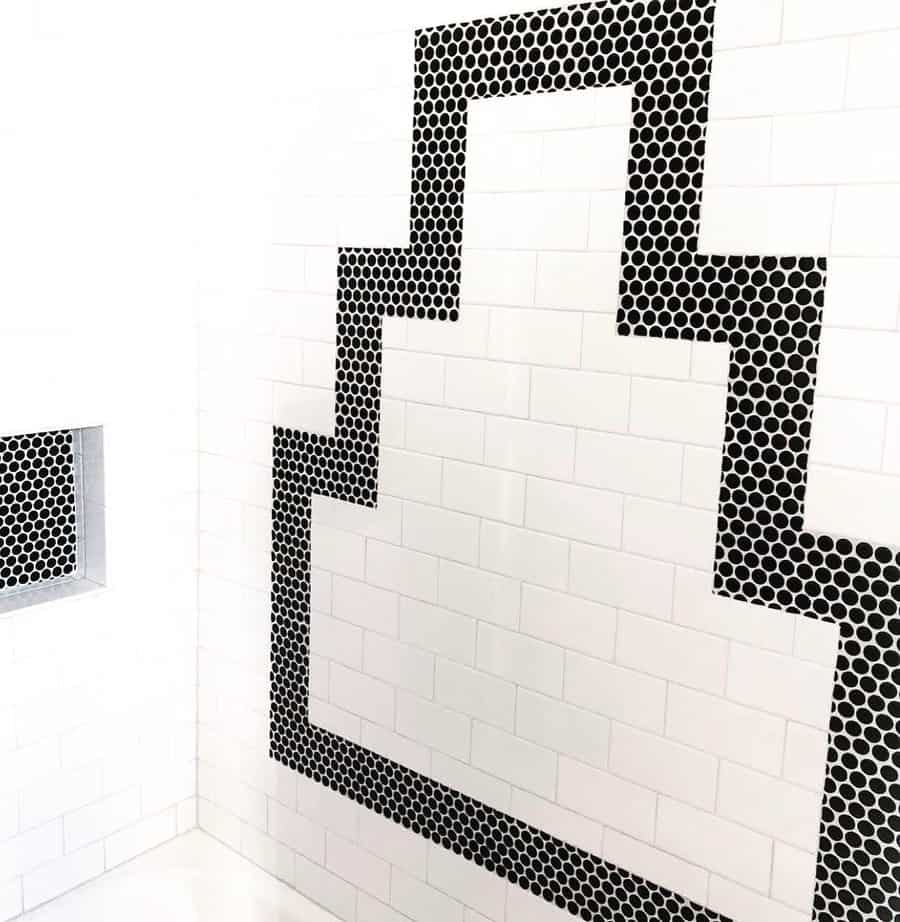 black and white deco tiles