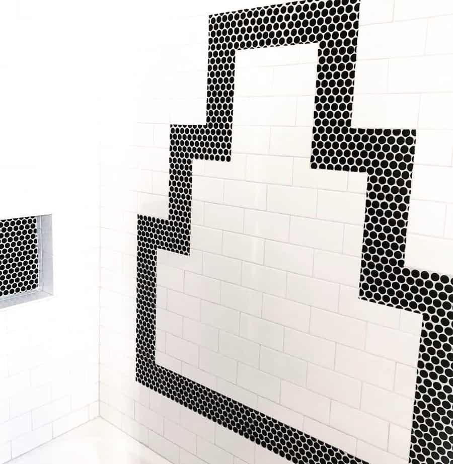 Black and white bathroom tile