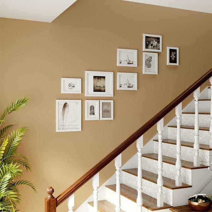 Artistic staircase with wall pictures