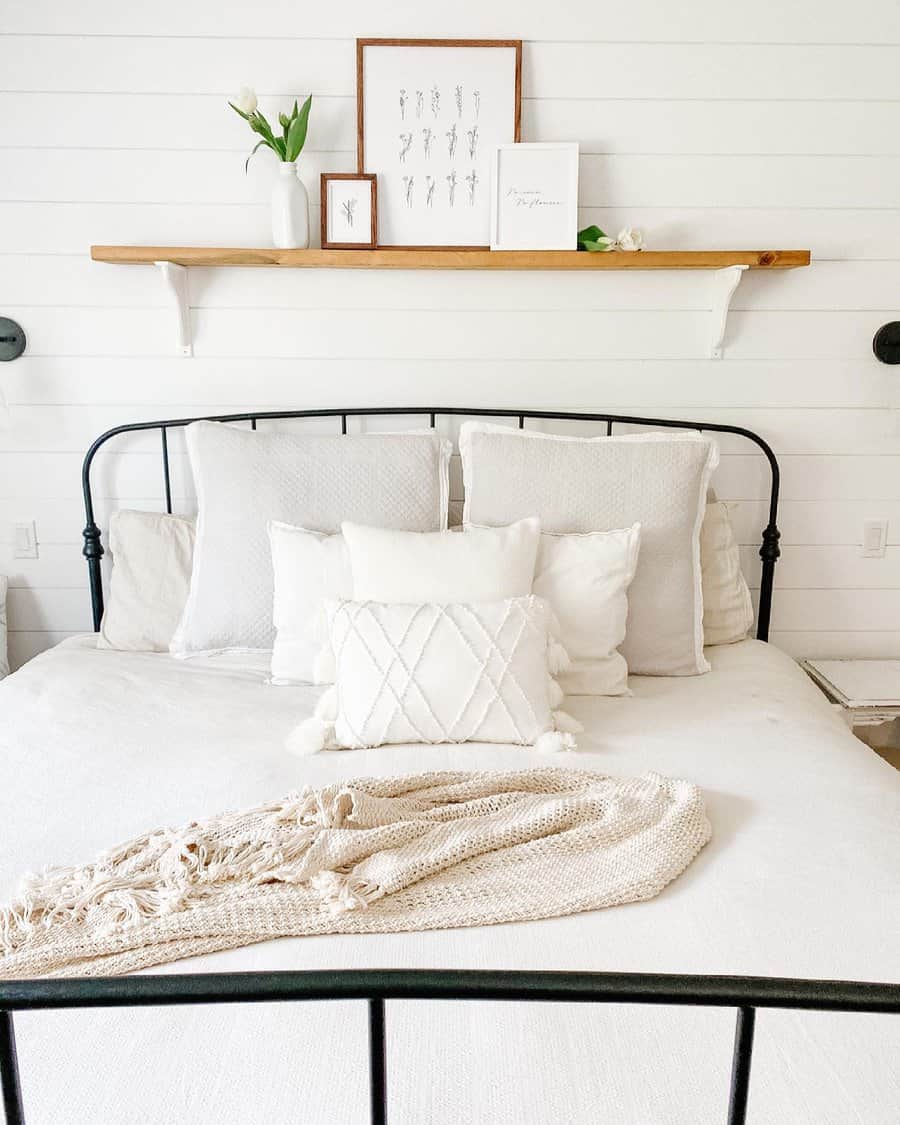 Pure and serene white bedroom