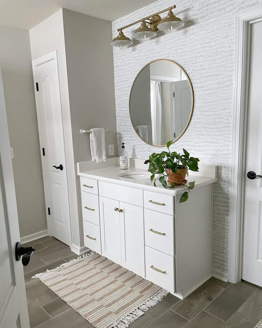 Small bathroom with white walls 