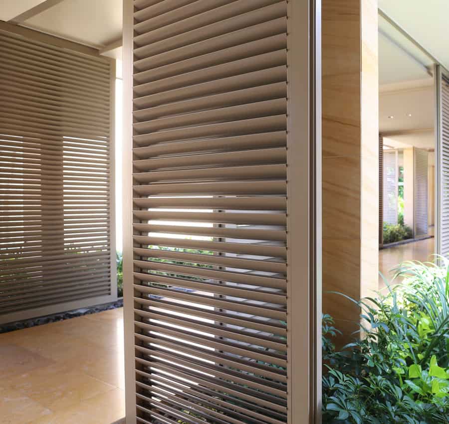 Louvered shutters interior