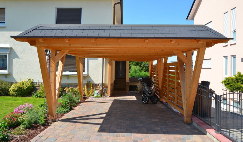 Wood carport