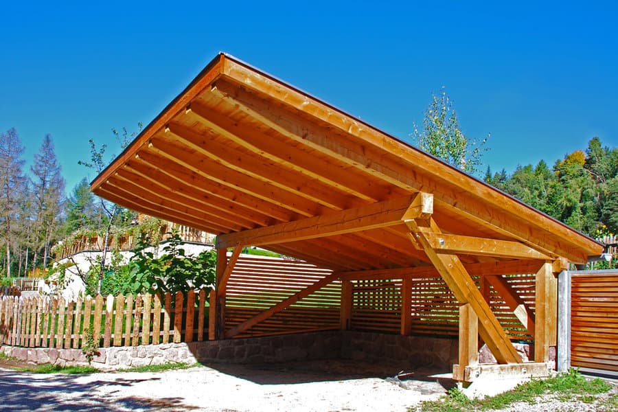 Wood carport