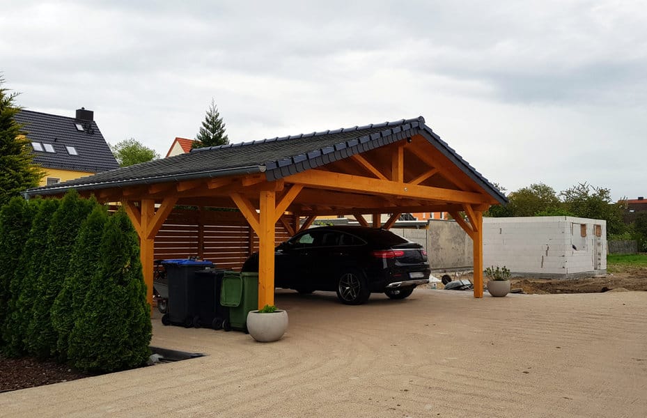 Wood carport