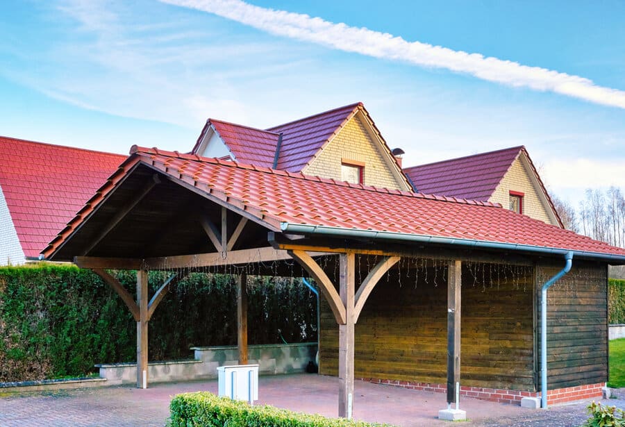 Wood carport