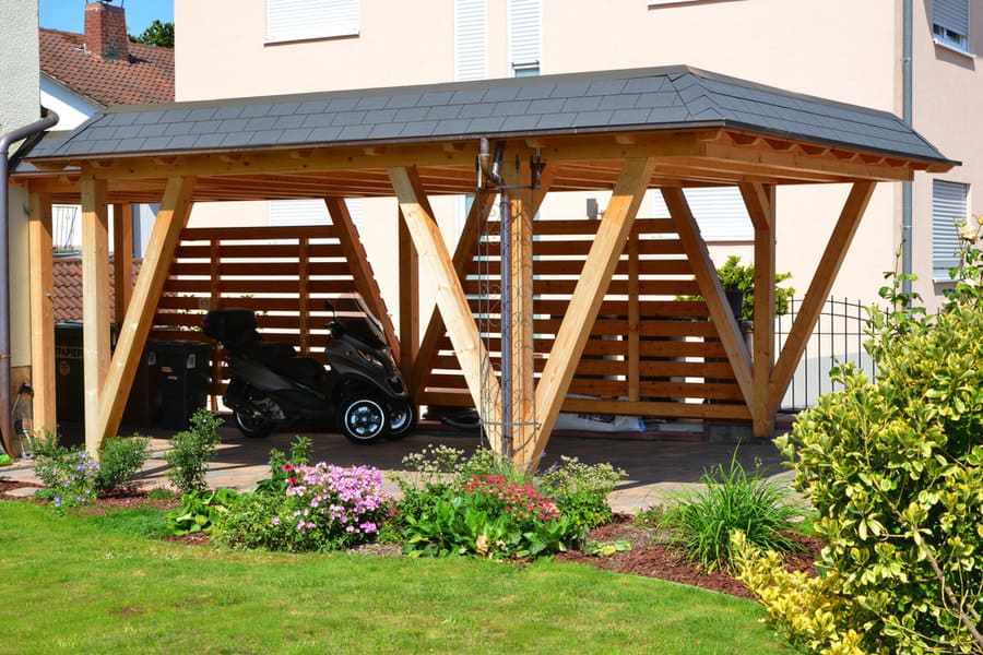 wooden carport frame