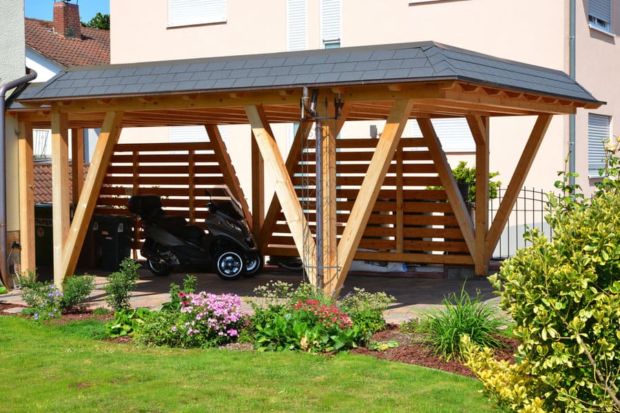 Wood carport