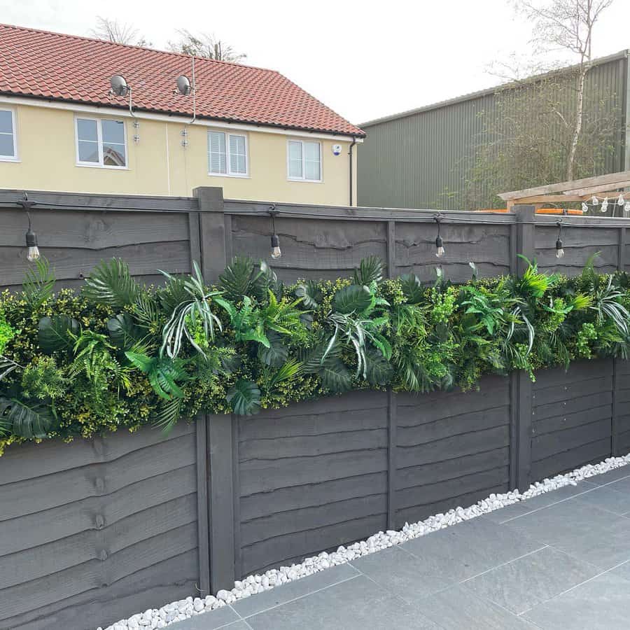 Wooden garden wall