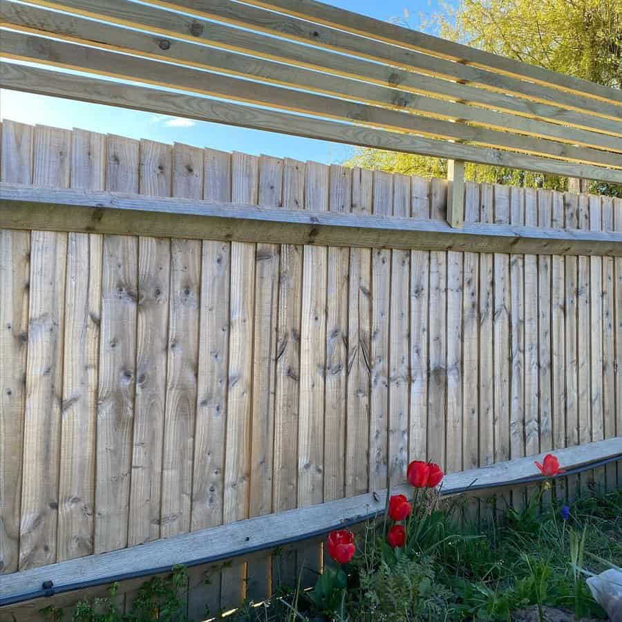 Wooden garden wall