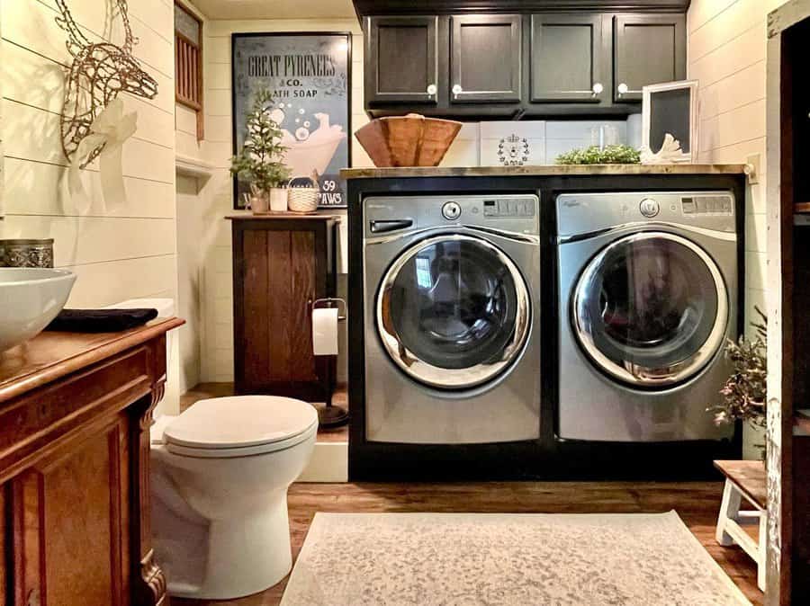 Washer and dryer storage with countertop