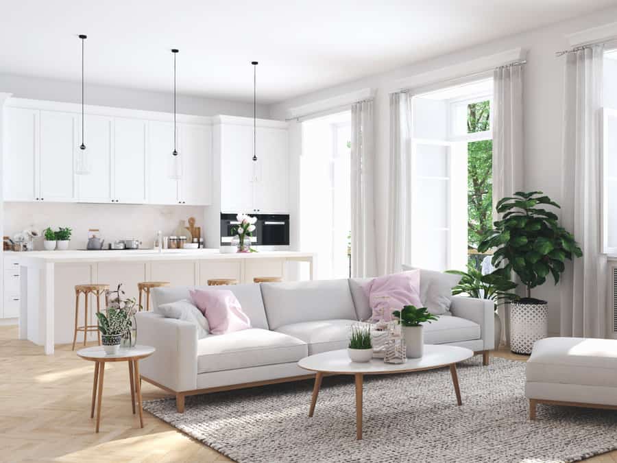 White open living room