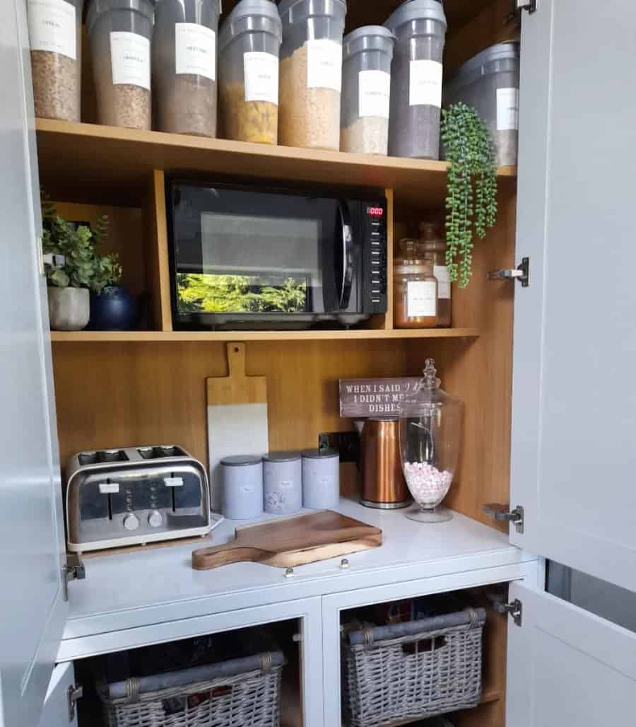 Pantry closet with countertop