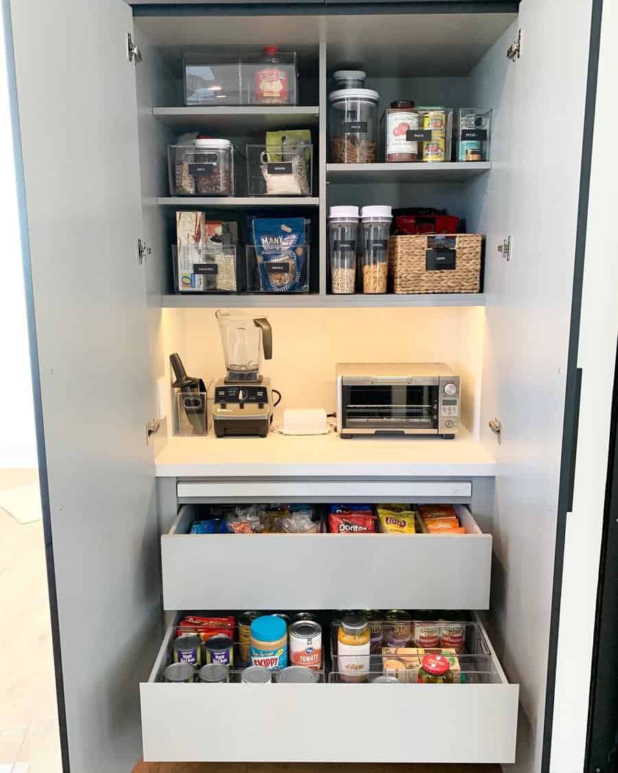 Pantry closet with countertop