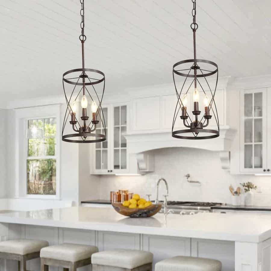 Upright candle pendant lighting