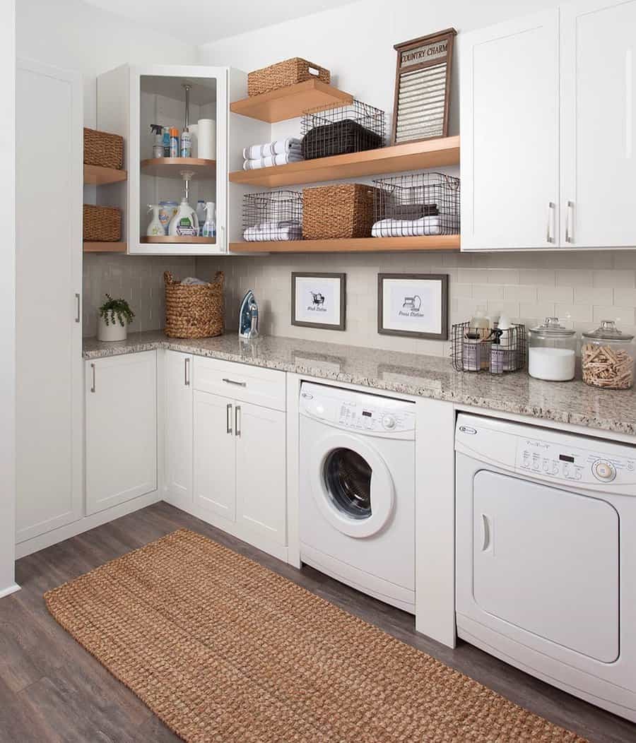 Laundry floating shelves