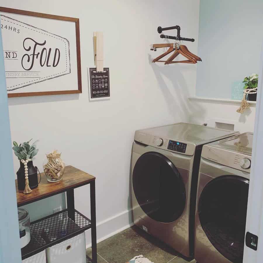 Farmhouse themed laundry area