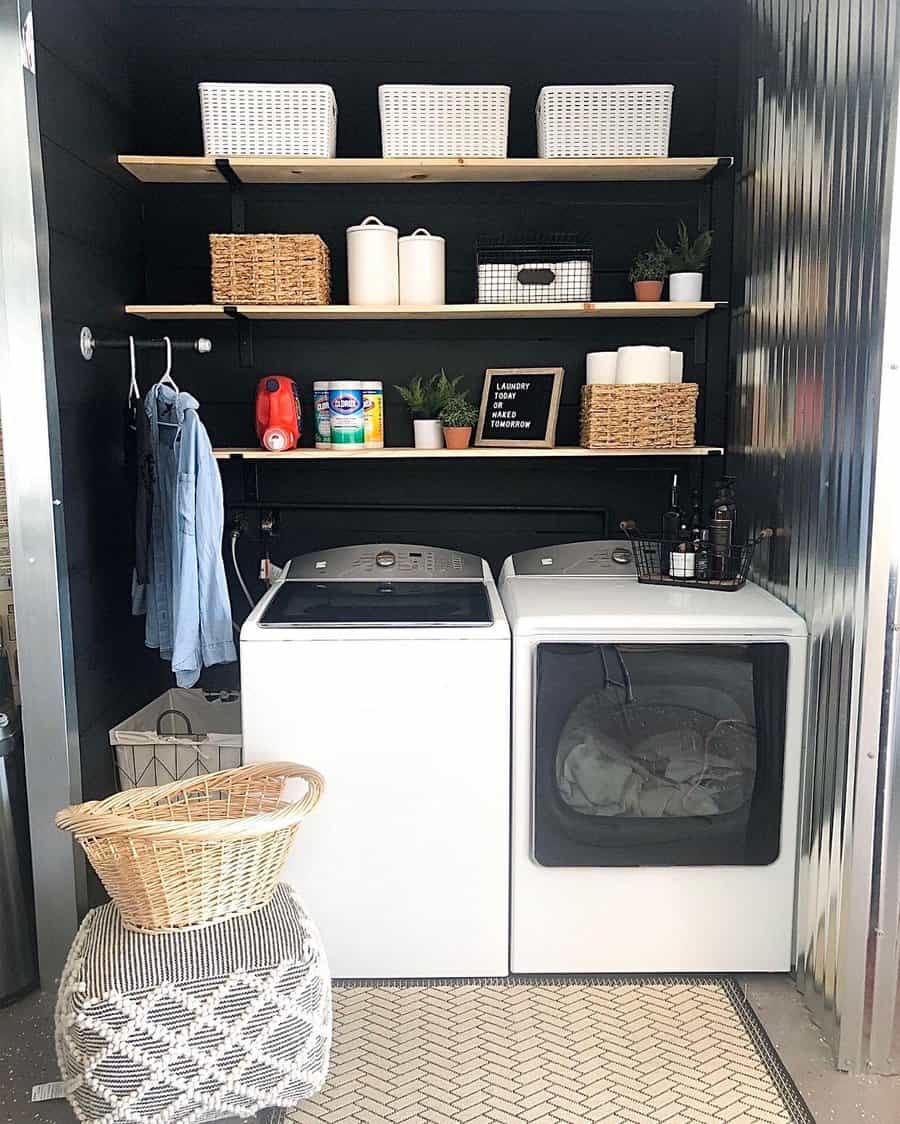 Laundry floating shelves