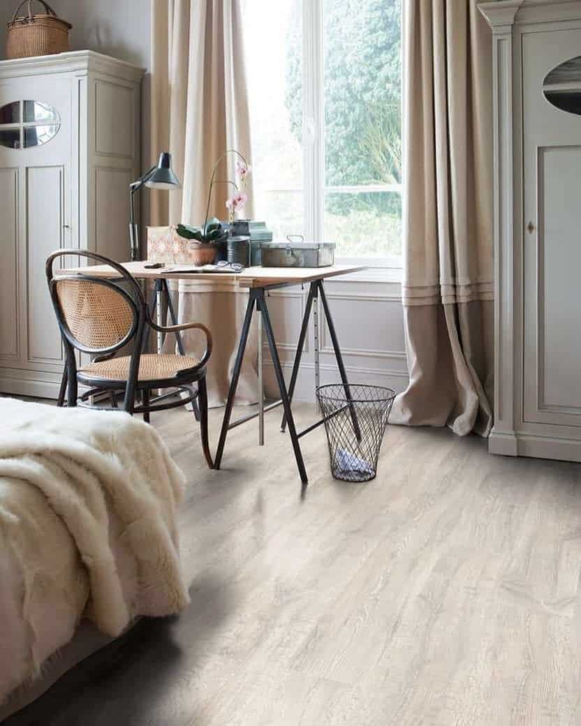 White washed wood flooring