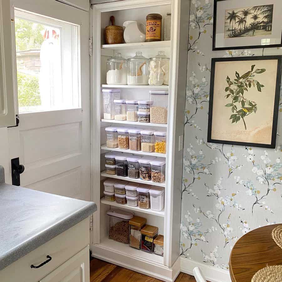 Open pantry shelving