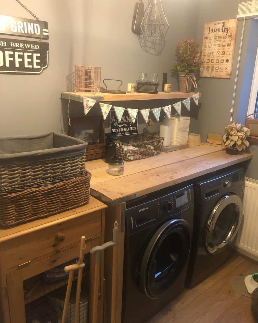 Rustic laundry area