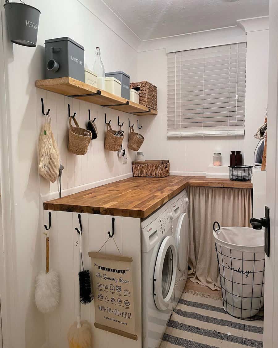 Rustic laundry area