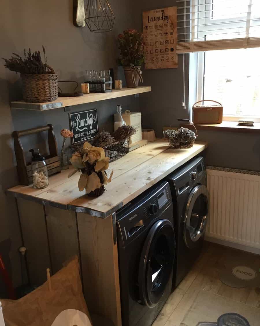 Rustic laundry area