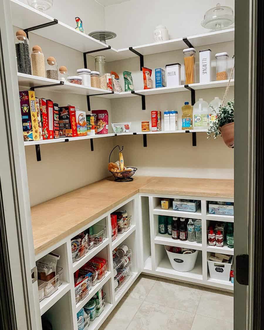 Pantry floating shelves