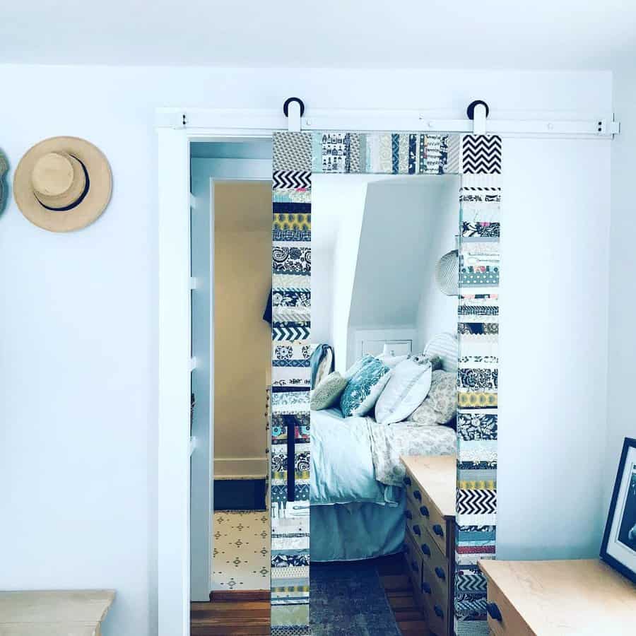 Closet barn door with mirror