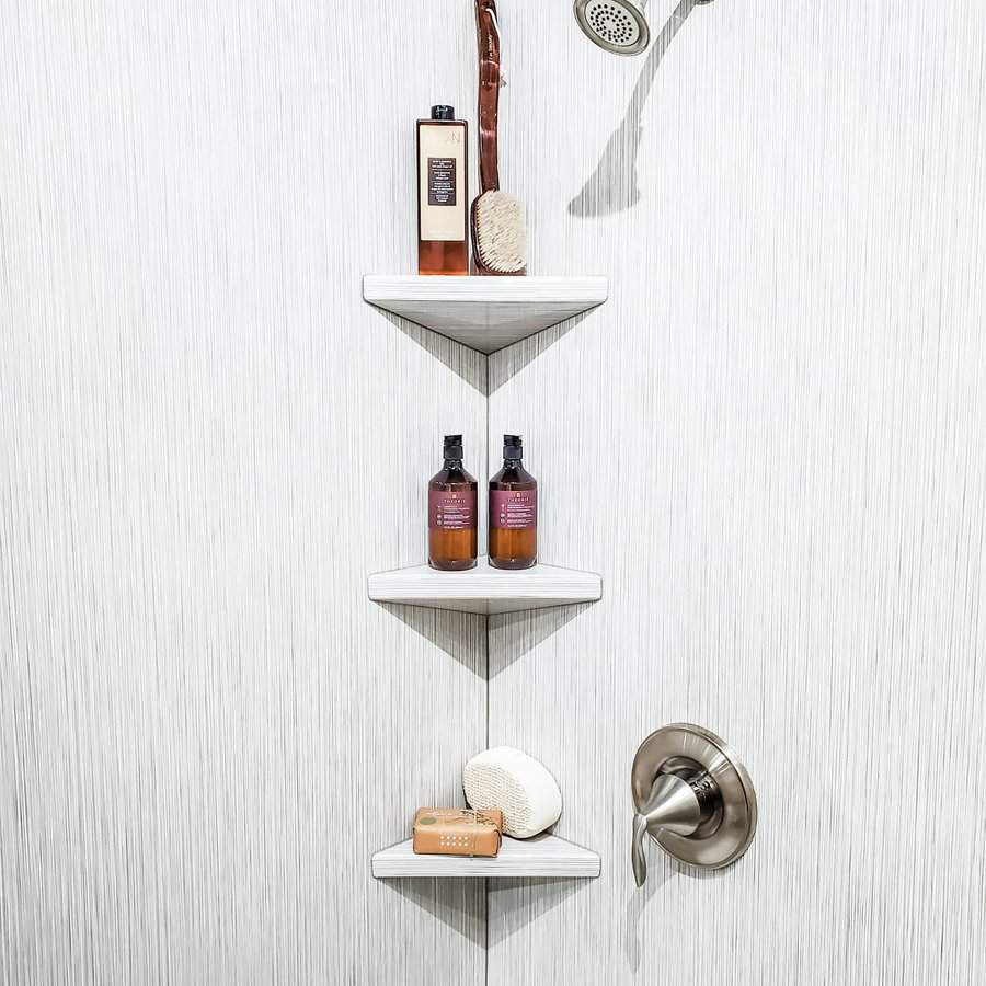 Corner shower shelf