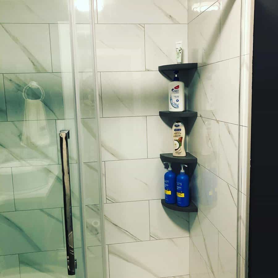 Corner shower shelf