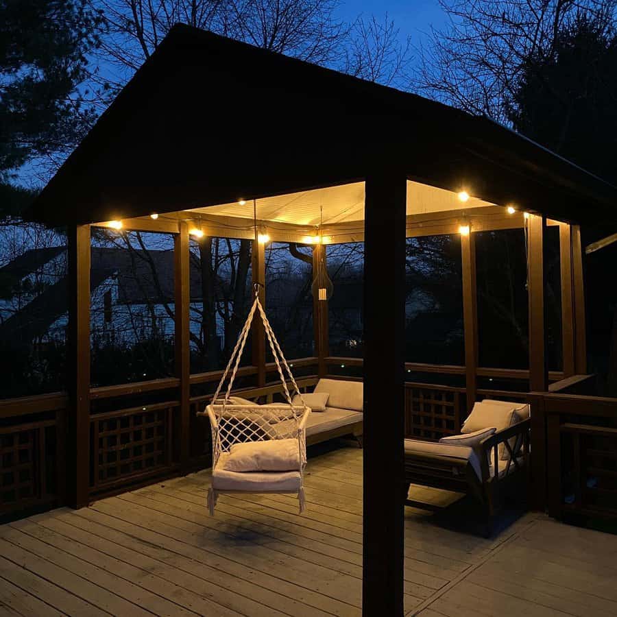 Deck lighting string lights