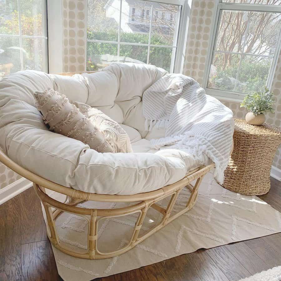 Rattan reading nook