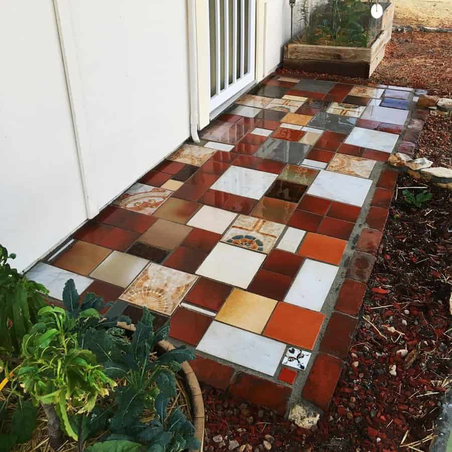 Leftover ceramic tile pavers