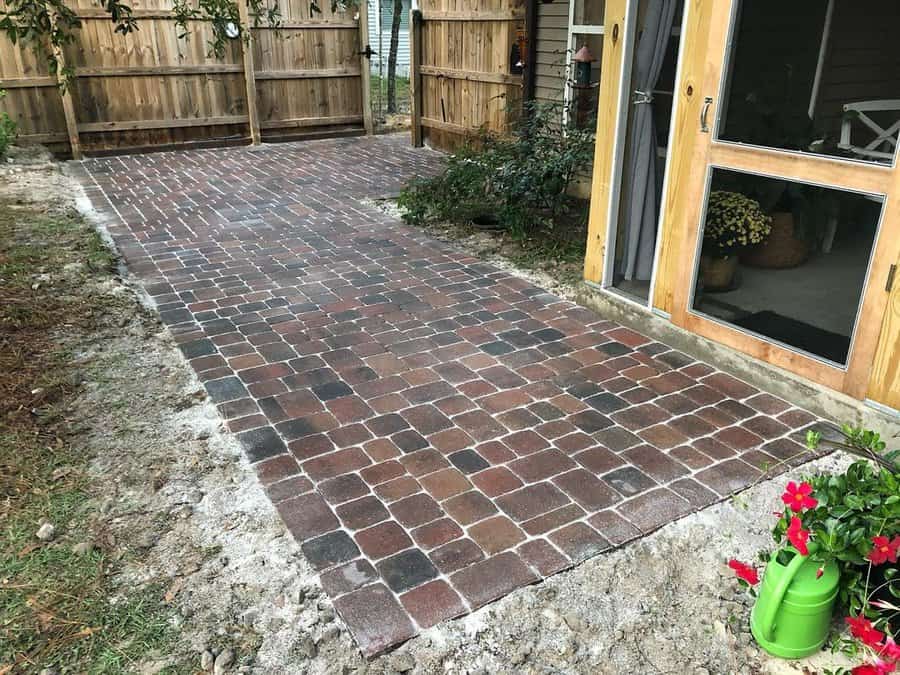 Red brick pavers