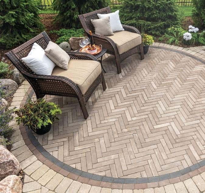 Herringbone patterned pavers 