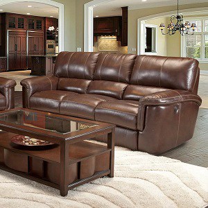 Kirwan Genuine Leather Flared Arm Reclining Sofa