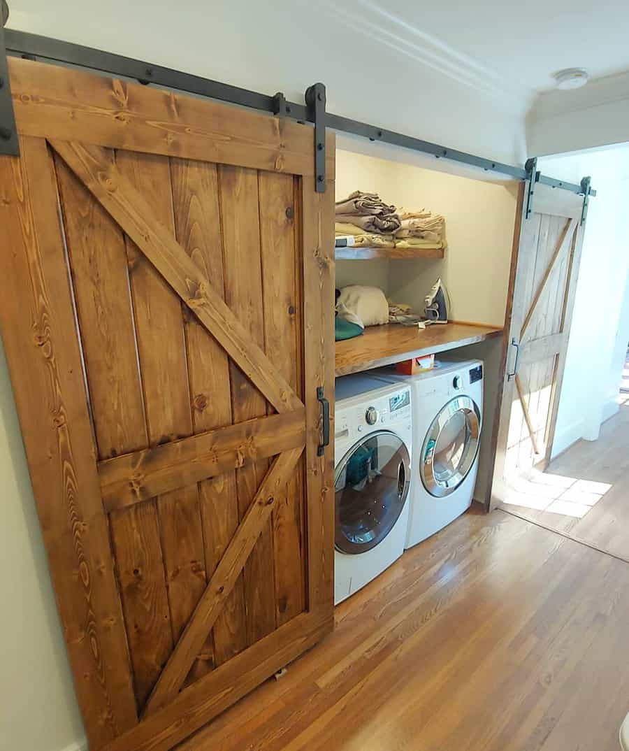 Laundry barn door