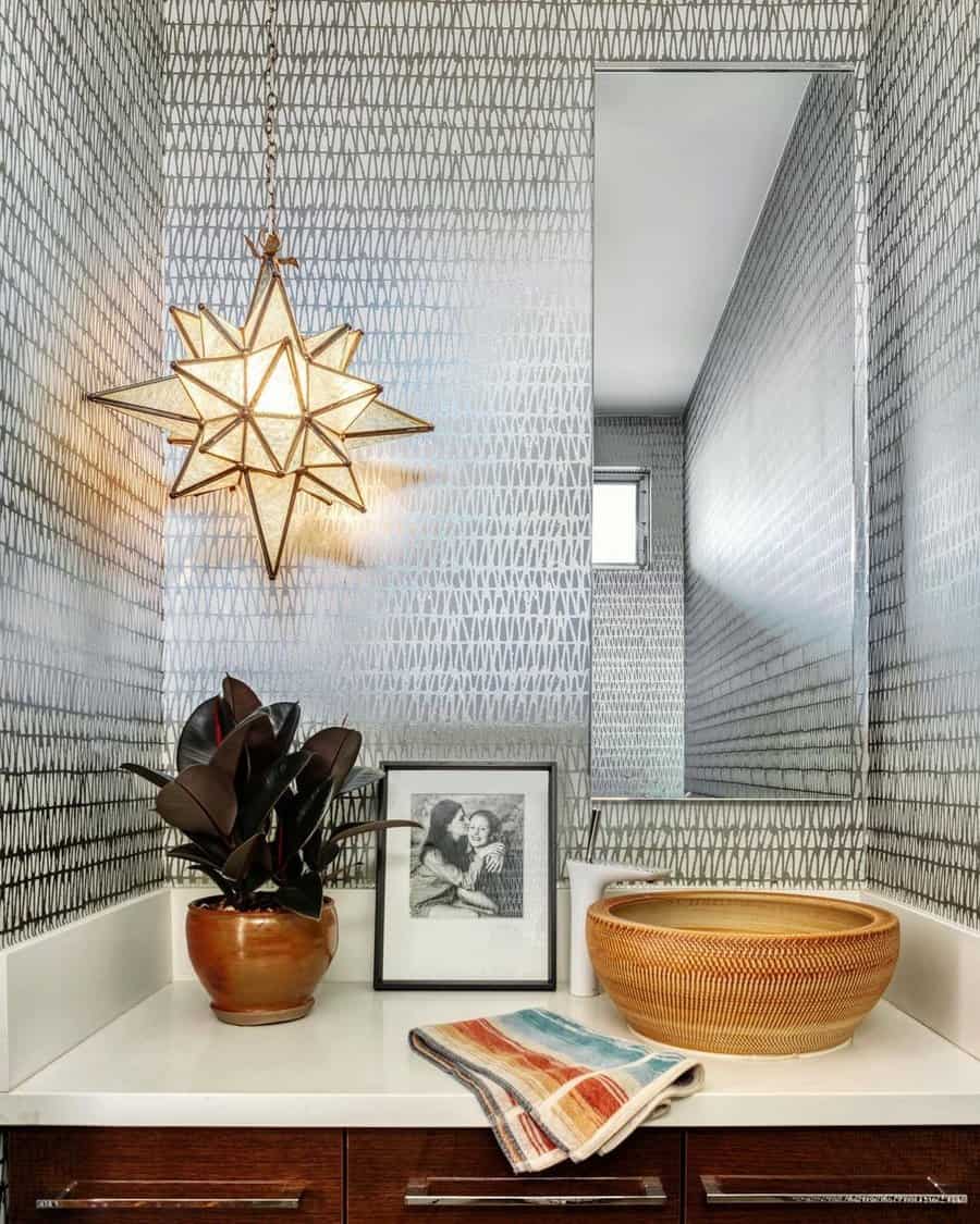 powder room with countertop basin