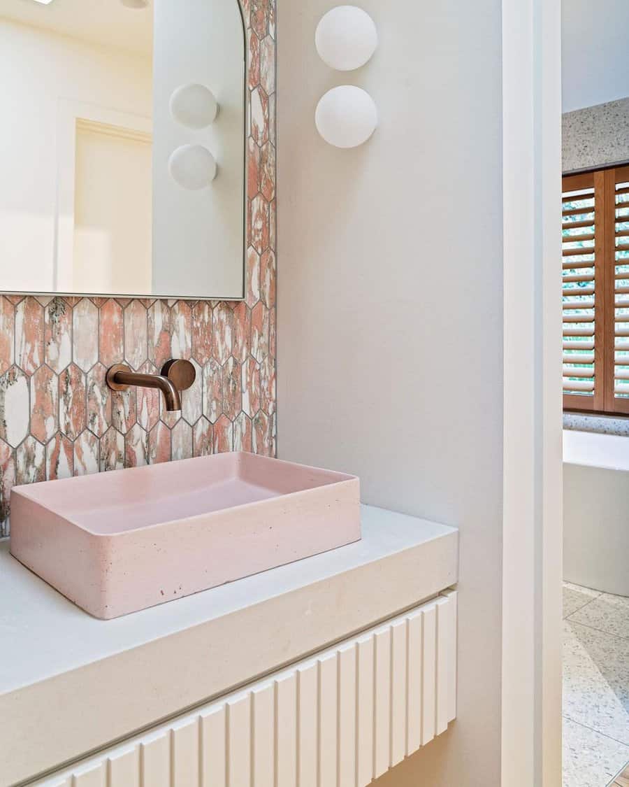 powder room with countertop basin