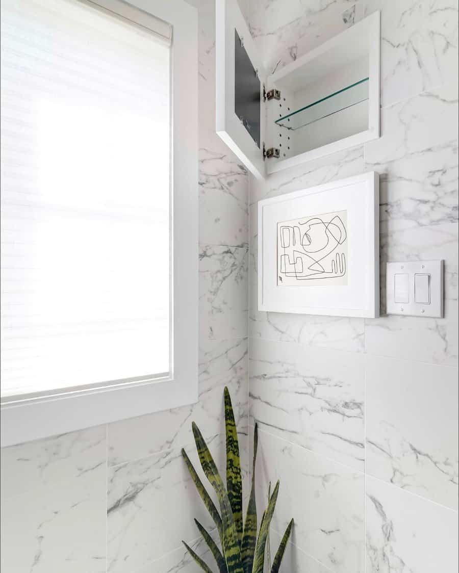 Recessed shower shelf