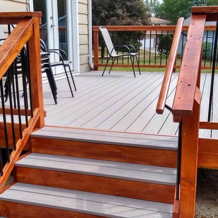 backyard deck with steps