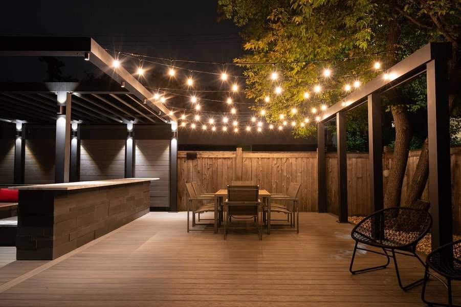 Deck lighting industrial wrap lights