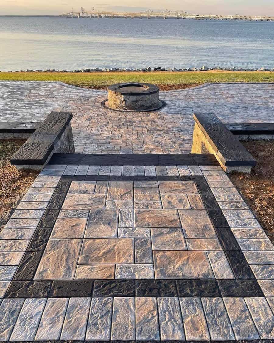 Stamped concrete tile pavers