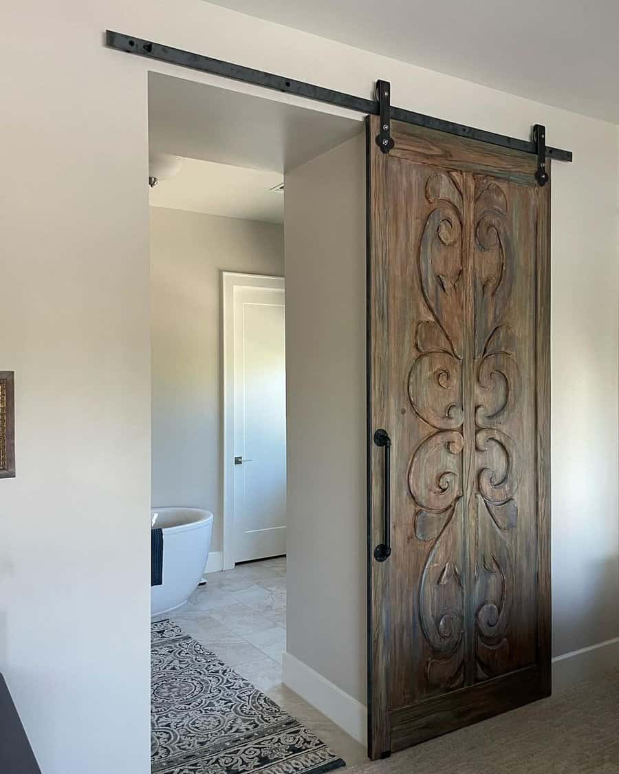 Victorian carved barn door