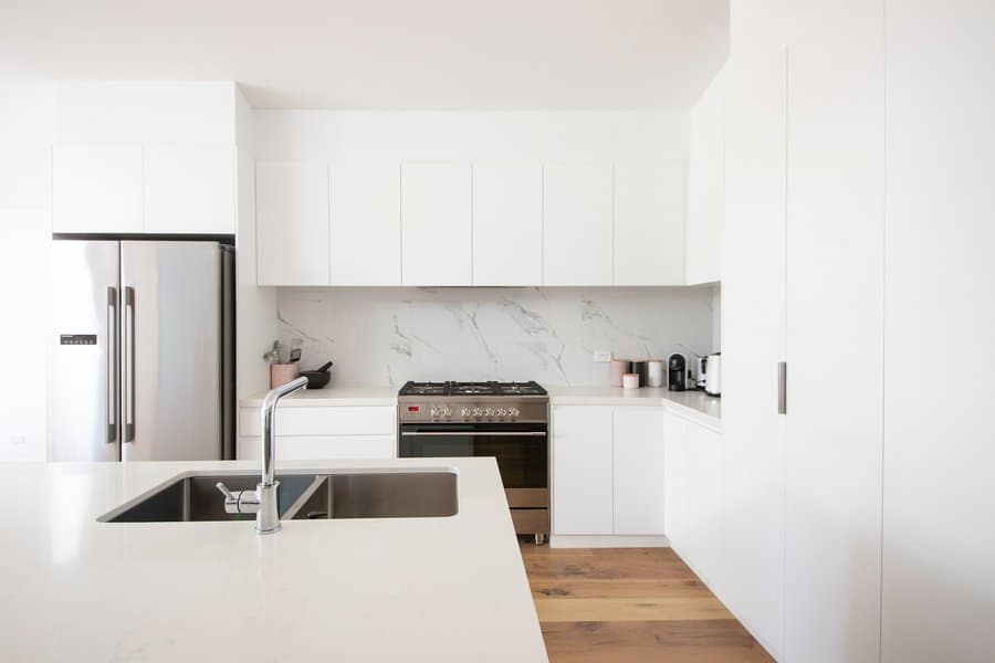 all-white kitchen cabinetry