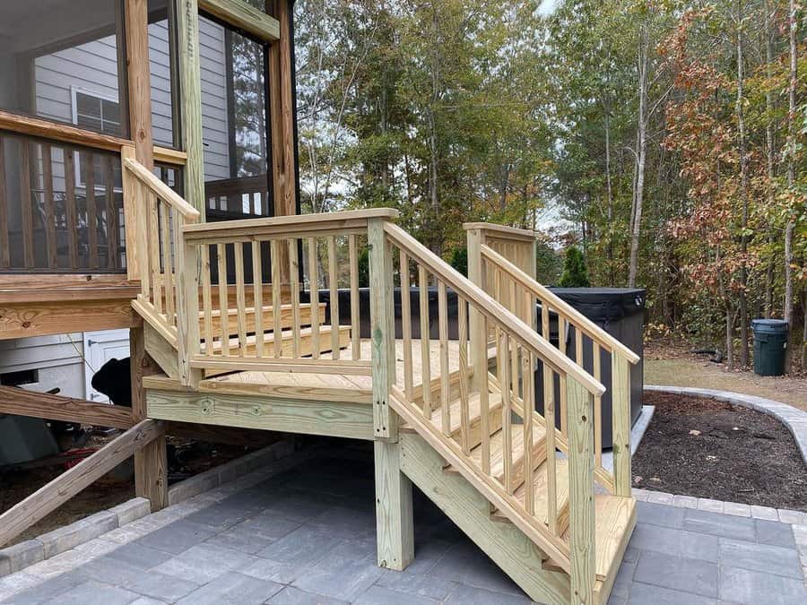 backyard deck with steps